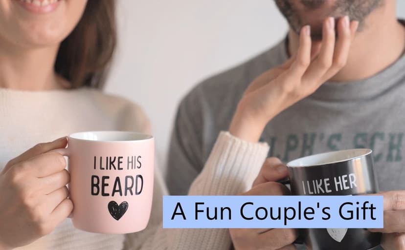 Triple Gifffted Funny Couples Gifts For Christmas, Wedding Anniversary, Engagement, Valentines Day Girlfriend Boyfriend Couple Gift, His & Hers, Bride & Groom, Him & Her, Ceramic, 380ML