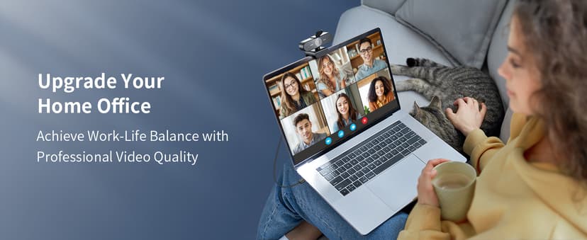 EMEET NOVA 4K Webcam for PC - Ultra 4K HD, PDAF Autofocus, Dual Omnidirectional Mics, 73° FOV, Auto Light Correction, USB-A, Privacy Cover, Ideal for High-End Business Meetings&Live Streaming