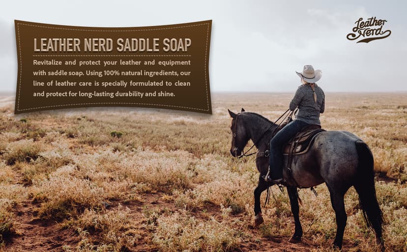 Saddle Soap for Leather, Leather Nerd Leather Cleaner Conditioner for Boots, 4.23 Oz with Sponge, All-Natural Protect Soften and Restore Shoes, Jackets, Purses, Gloves, Vinyl, and Leather Products
