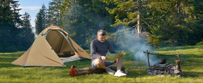 camppal 1 Person Tent for Camping Hiking Mountain Hunting Backpacking Tents 4 Season Resistance to Windproof Rainproof and Waterproof
