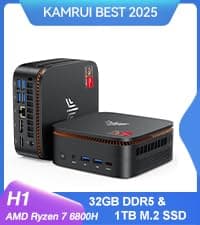 KAMRUI Pinova P2 Mini PC, AMD Ryzen 4300U(Beats 3500U/3200U/N150,Up to 3.7 GHz) Mini Computers, 16GB RAM 512GB SSD Mini Desktop Computers, Triple 4K Display/HDMI+DP+Type-C/WiFi/BT for Home/Business