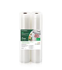 Bonsenkitchen Vacuum Sealer, Multi-Functional Food Sealer with 1 Roll Bag+ 5 Bags, Bag Storage | Built-in Cutter, Silver-Stainless steel