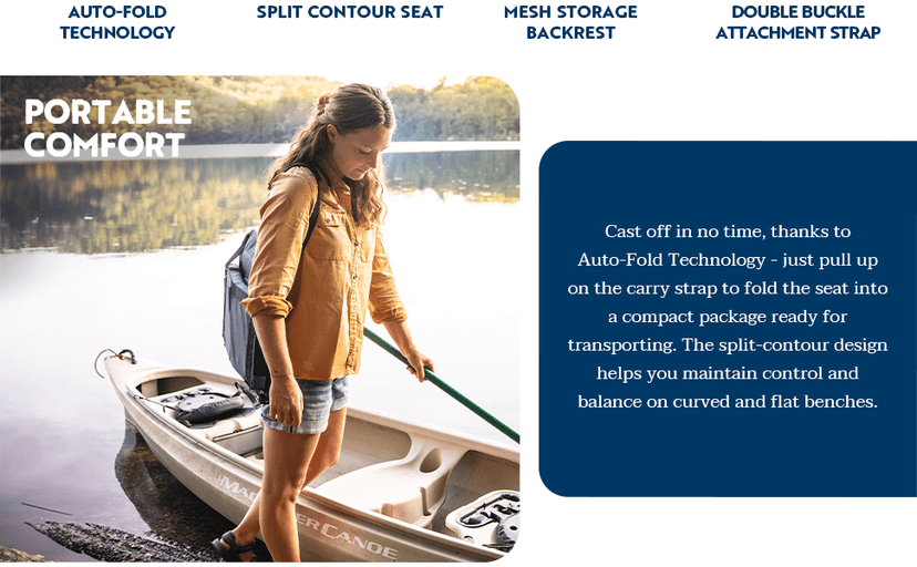 GCI Outdoor SitBacker Adjustable Canoe Seat with Back Support