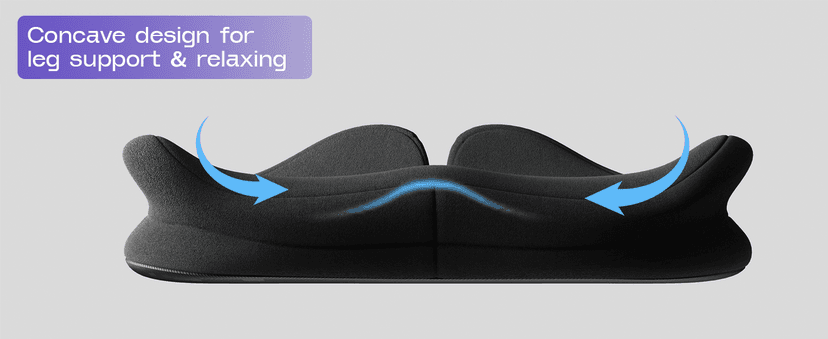 ZZ-WELL Seat Cushions for Office Chairs - Patented Coccyx Cushion for Tailbone Pain - 21.2" W x 16.5" L Memory Foam Extra Large Seat Cushion, Removable & Machine Washable Cover (Black)