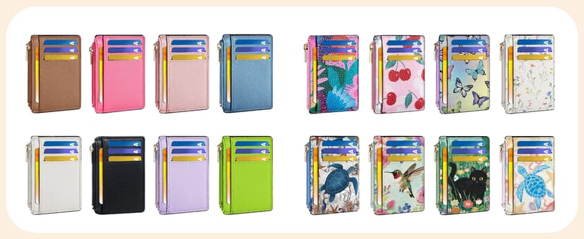 Tipmile Credit Card Holder for Women Slim Minimalist Front Pocket RFID Blocking Wallet Small Compact Card Case with ID Window, Vibrant Pink