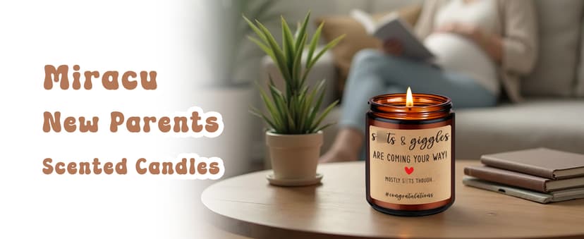 Miracu Funny Baby Shower Candle, New Parents Gifts for Couples, Unique Mom and Dad Gifts for New Parents, Expecting Mom to be - Christmas, Boy Baby Announcement, Congratulations Pregnancy Couple