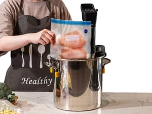 GERYON Vacuum Sealer Machine – Automatic Food Vacuum Sealer for Dry & Moist Food, Compact with LED Touch Panel, Includes Zipper Bags & Roll, Perfect for Sous Vide & Freezer Storage (Silver)