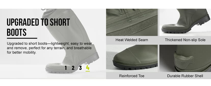 HUNTSEN Fishing Waders for Men Women - 2-Ply Nylon/PVC Waterproof Hunting Chest Waders with Boot Hanger&Phone Case, Size10-12