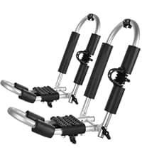FORWODE Premium Kayak Roof Rack, 2 Pair J-Bar Roof Rack, Folding Adjustable Rack, Heavy Duty Kayak Roof Carrier 2 Kayak, Canoe, SUV, Surfboard on SUV, Car and Truck Crossbar