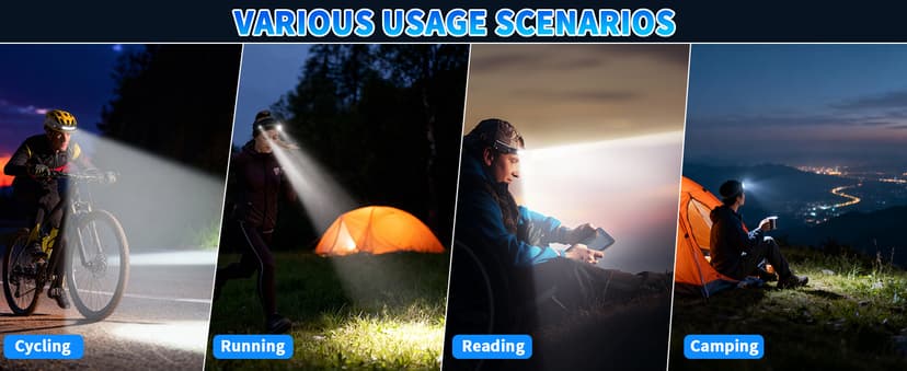 Headlamp Rechargeable 5Pack, 230° Wide Beam Head Lamp with 2 Spotlights, LED Headlamp with Motion Sensor, 5Mode Rechargeable Headlamp, Head Lights for Forehead, Headlamps for Adults Running Hard Hat