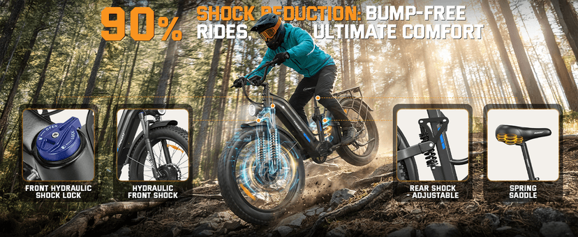 FREESKY Ranger AIR Dual Motor Electric Bike for Adults, 3500W 200NM Fast Ebike,105Miles Long Range E Bike,Full Suspension Electric Mountain Bike, 26'' Fat Tire Electric Bicycle for Man Womens Hunters