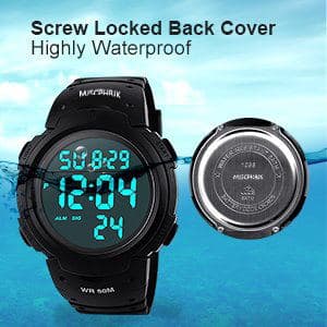 MJSCPHBJK Mens Digital Sports Watch, Waterproof LED Screen Large Face Military Watches for Men