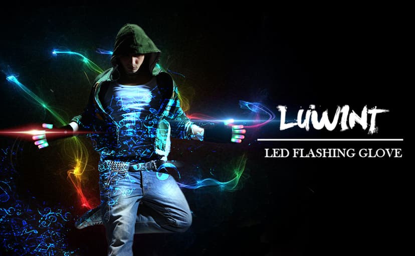 Luwint Children LED Finger Light Up Gloves - Glow Flashing Cool Fun Toys for Kids, Boy Girl 7-12 Years