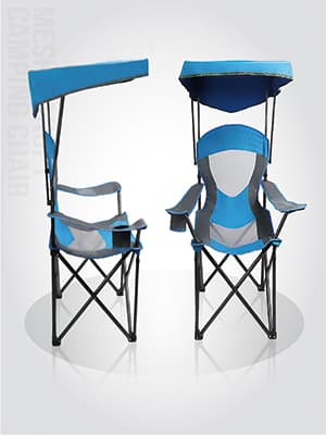 ALPHA CAMP Heavy Duty Canopy Camping Chair, 350 lbs Capacity Oversized Folding Chair with Adjustable Sunshade, Portable Sunshade Chair with Cup Holder for Beach, Fishing, Outdoor, Red