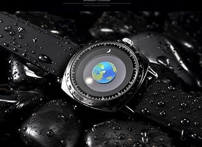 MINILUJIA Waterproof World Map Watches for Men Classic Earth Globe Moon Sun Rotating Eye-catching Cool Unique Mens Watches