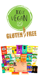 GLUTEN FREE and VEGAN (DAIRY and FIG FREE) Healthy Snacks Care Package (25 Ct): Cookies, Bars, Chips, Fruit, Nuts, Trail Mix, Gift Box Sampler, Office Variety, College Student Care Package, Gift Basket Alternative