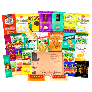 GLUTEN FREE and VEGAN (DAIRY and FIG FREE) Healthy Snacks Care Package (25 Ct): Cookies, Bars, Chips, Fruit, Nuts, Trail Mix, Gift Box Sampler, Office Variety, College Student Care Package, Gift Basket Alternative