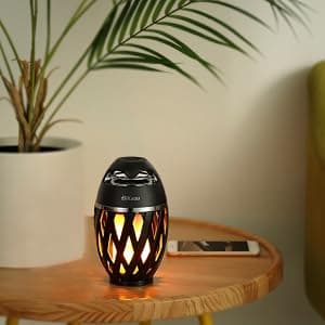 DiKaou LED Flame Outdoor Table Lamp Torch Table Lamp with Blutooth Speaker, Rechargeable Ambience Lantern with Flickers Warm Light for Patio/Porch/Home Decor, Best Gift for Men Women Teens Kids B07QQNST7B
