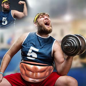 Funny Gifts White Elephant Gifts, Wisedom Gag Gifts Dad Bag Fanny Pack & 3D Beer Belly Waist Pack Waterproof For Women Men Christmas Stocking Stuffers for Men (Thin Hair)