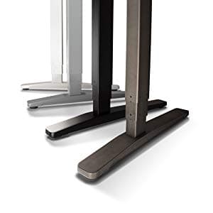 UPLIFT DESK 2-Leg V2-Commercial C-Frame Height Adjustable Standing Desk Frame (White), No Desktop, Advanced Memory Keypad, Free Wire Tray