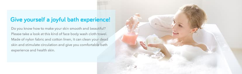 Blulu 5 Pcs Exfoliating Wash Cloth Face Body Towel Dual Sided Exfoliating Scrub Towel Weave Beauty Skin Washcloth Soft Home Massage Bath Cloth (5)