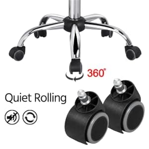 Yaheetech Adjustable Task Chair PU Leather Low Back Ribbed Armless Swivel Black Desk Chair Office Chair Wheels