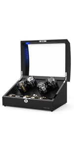 TRIPLE TREE Single Watch Winder for Automatic Watches, with Super Quiet Japanese Motor, 4 Rotation Mode Setting, Flexible Plush Pillow Fit Lady and Man Watches