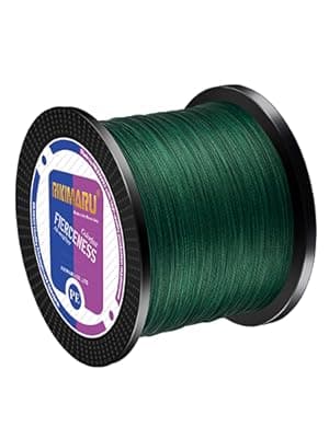 RIKIMARU Braided Fishing Line Abrasion Resistant Superline Zero Stretch&Low Memory Extra Thin Diameter 327-1094 Yds, 4-180LB