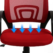 BestOffice Office Chair Ergonomic Cheap Desk Chair Mesh Computer Chair Lumbar Support Modern Executive Adjustable Stool Rolling Swivel Chair for Back Pain (Red)