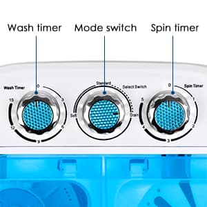 SUPER DEAL Small Portable Washing Machine 9.9lb Mini Compact Washer Twin Tub Laundry Machine Top Load Spinning and Washing Combo 6.57 FT Inlet Gravity Drain Hose