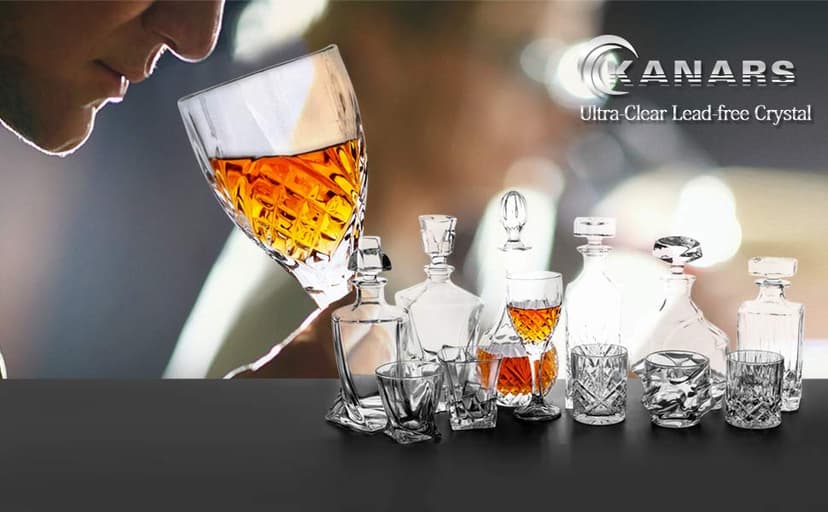 KANARS Old Fashioned Whiskey Glasses with Luxury Box - 10 Oz Rocks Barware For Scotch, Bourbon, Liquor and Cocktail Drinks - Set of 4 - Men Gift