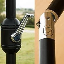 Sunnyglade 7.5' Patio Umbrella Outdoor Table Market Umbrella with Push Button Tilt/Crank, 6 Ribs (Tan)