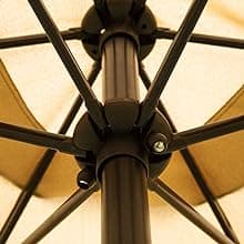 Sunnyglade 7.5' Patio Umbrella Outdoor Table Market Umbrella with Push Button Tilt/Crank, 6 Ribs (Tan)