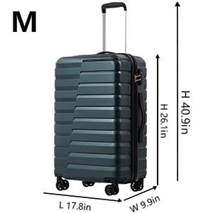 Coolife Expandable Suitcase PC ABS TSA Luggage 3 Piece Set Lock Spinner Carry on (Teal blue)