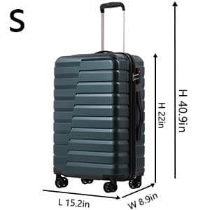 Coolife Expandable Suitcase PC ABS TSA Luggage 3 Piece Set Lock Spinner Carry on (Teal blue)