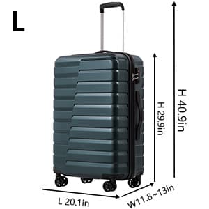 Coolife Expandable Suitcase PC ABS TSA Luggage 3 Piece Set Lock Spinner Carry on (Teal blue)